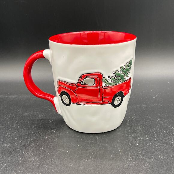 Christmas Coffee Mug Little Red Truck With A Tree Spectrum Designz 17 oz. EUC - Picture 2 of 7